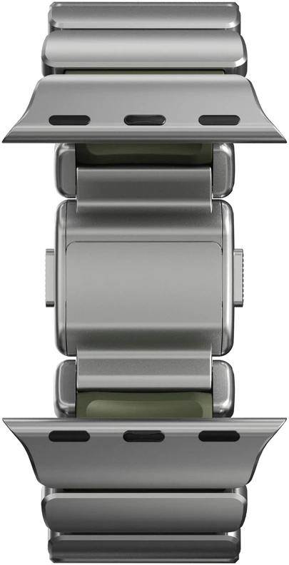 Nomad Stratos dirželis Natural Titanium miško žalios spalvos FKM AW 45/46/49mm