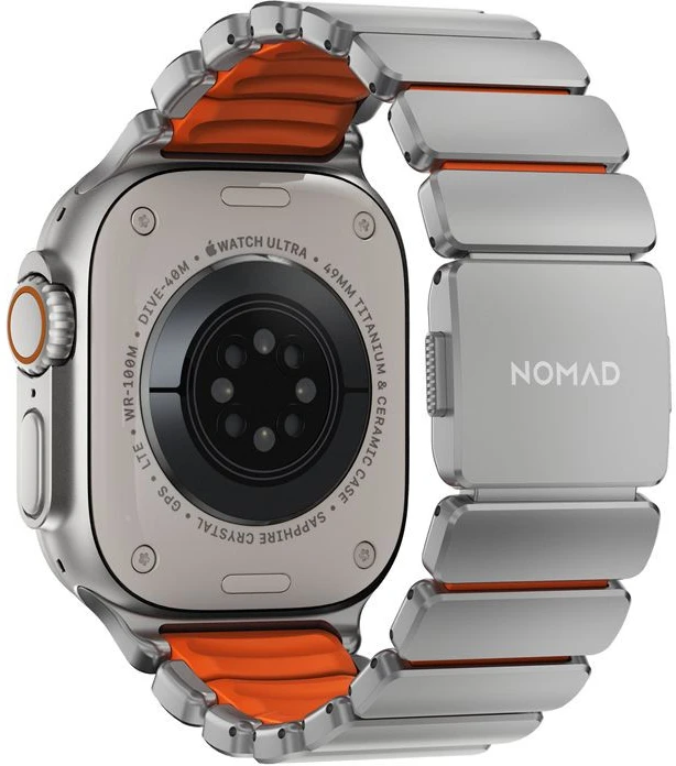 Nomad Stratos apyrankė Natural Titanium Ultra oranžinės spalvos FKM AW 45/46/49mm