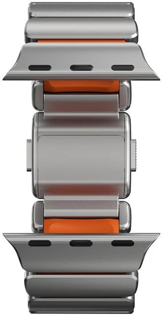 Nomad Stratos apyrankė Natural Titanium Ultra oranžinės spalvos FKM AW 45/46/49mm