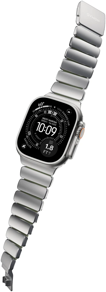 Nomad Stratos dirželis Natural Titanium miško žalios spalvos FKM AW 45/46/49mm