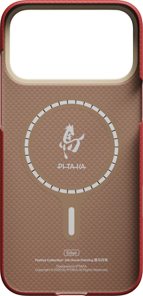 Pitaka Edge dėklas, Ink Horse Cinnabar – Apple iPhone 17 Pro