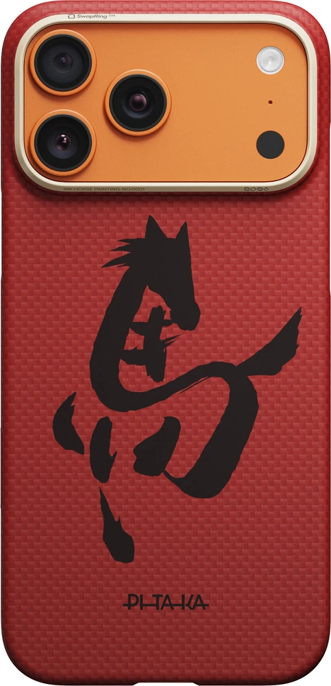 Pitaka Edge dėklas, Ink Horse Cinnabar – Apple iPhone 17 Pro