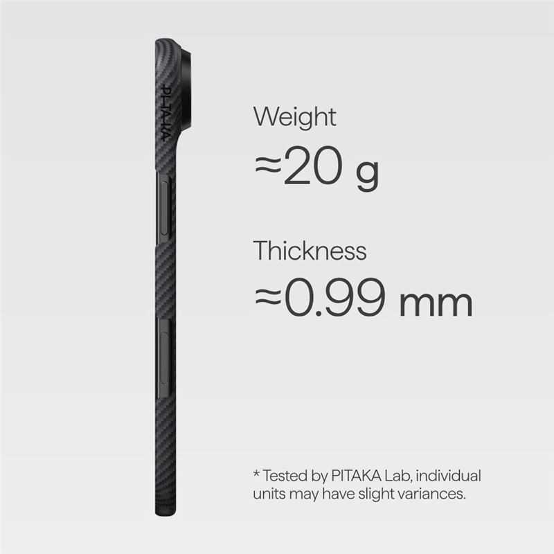 Dėklas Pitaka Ultra-Slim Case, Juodas/Pilkas - iPhone Air