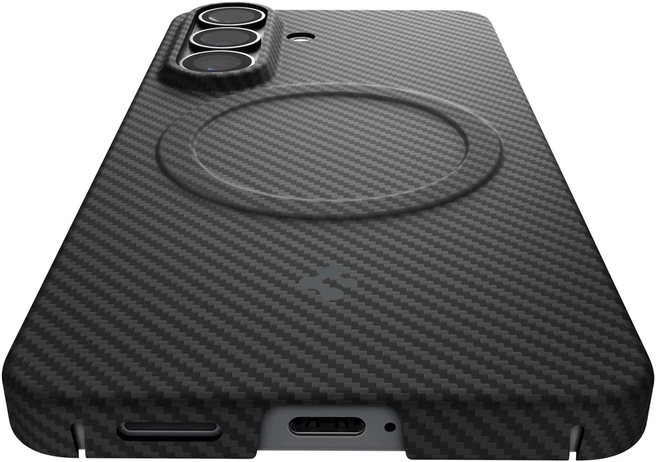Dėklas Spigen AirSkin Aramid MAG MagSafe Samsung Galaxy S26 juodos spalvos