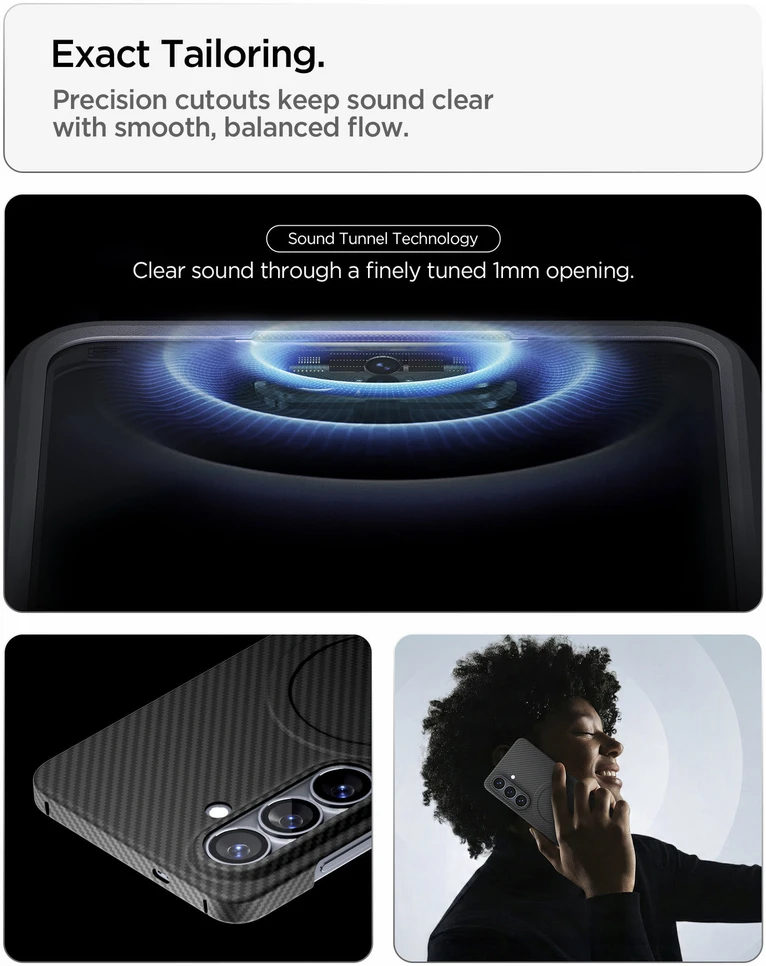 Dėklas Spigen AirSkin Aramid MAG MagSafe Samsung Galaxy S26 juodos spalvos