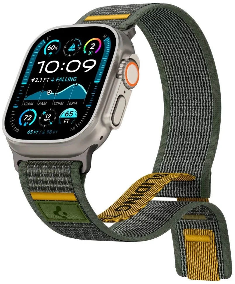Žalia apyrankė Apple Watch 6 / 7 / 8 / 9 / 10 / SE / Ultra 1 / 2 ( 44 / 45 / 46 / 49 mm) laikrodžiui „Spigen Athlex Air”