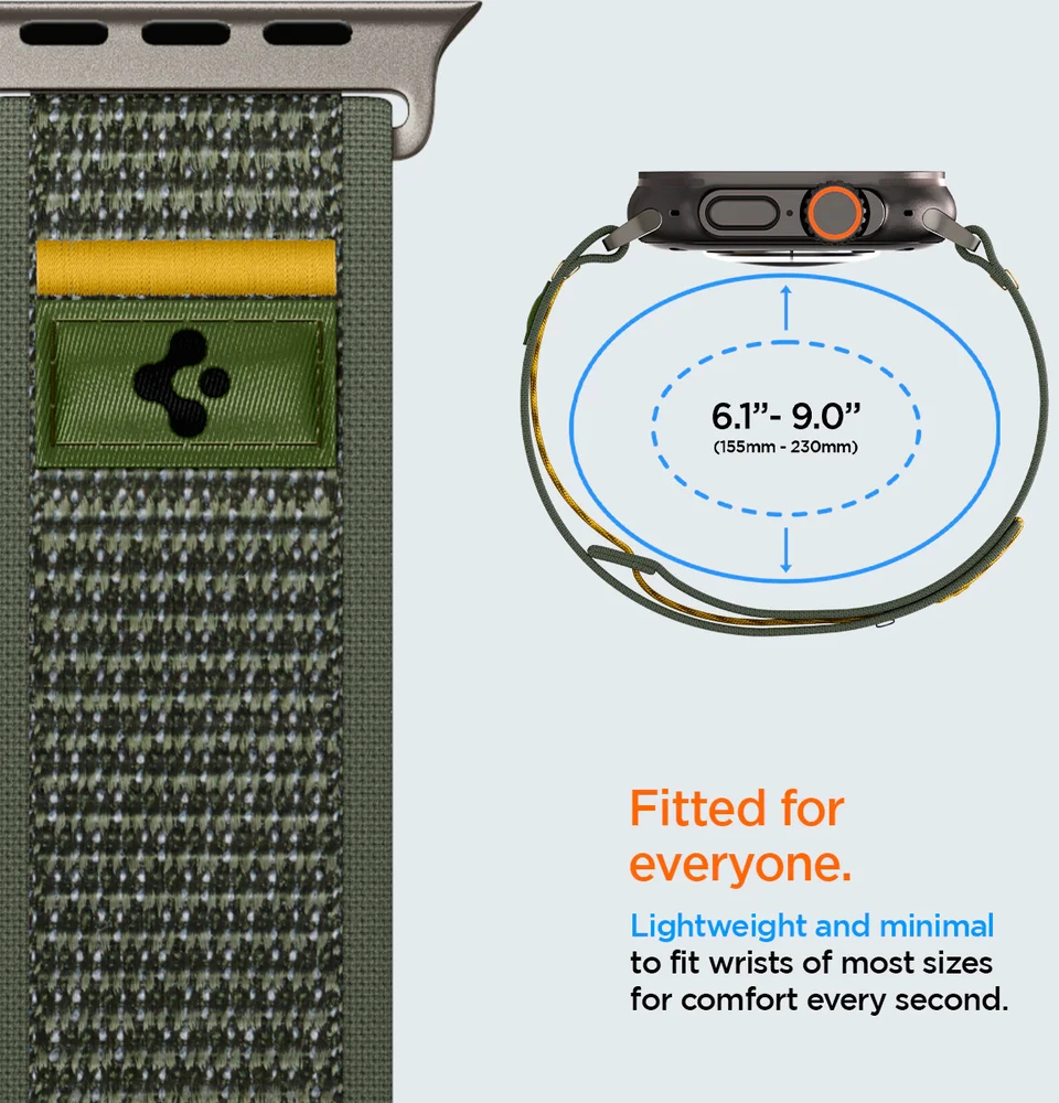 Žalia apyrankė Apple Watch 6 / 7 / 8 / 9 / 10 / SE / Ultra 1 / 2 ( 44 / 45 / 46 / 49 mm) laikrodžiui „Spigen Athlex Air”