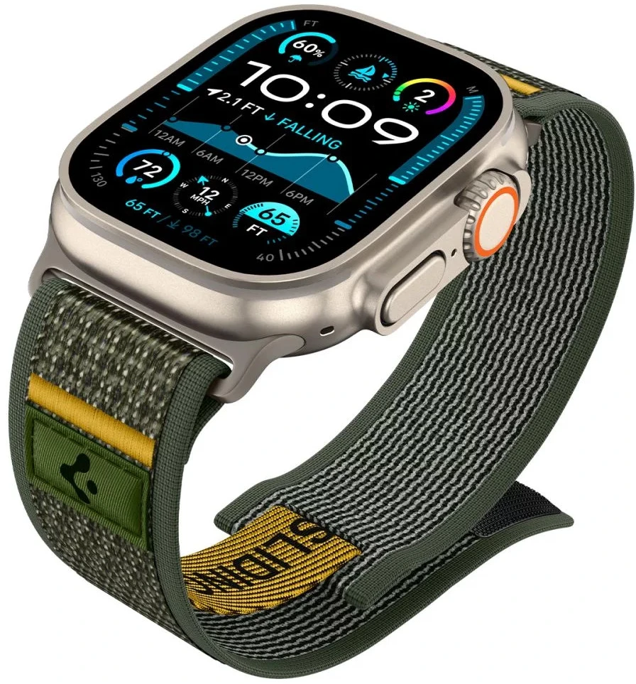 Žalia apyrankė Apple Watch 6 / 7 / 8 / 9 / 10 / SE / Ultra 1 / 2 ( 44 / 45 / 46 / 49 mm) laikrodžiui „Spigen Athlex Air”