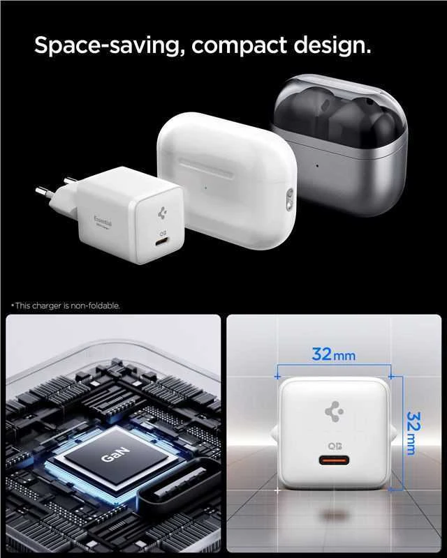 Įkroviklis Spigen Essential 30W Wall Charger EE301EU, all baltas