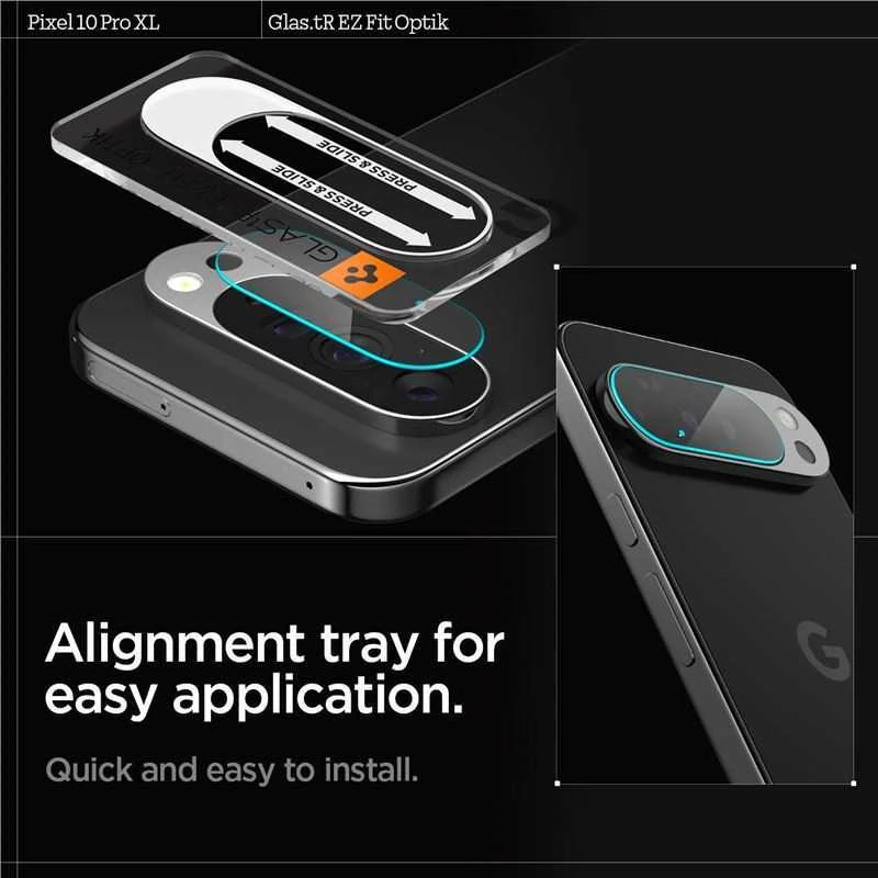 „SPIGEN OPTIK GLAS.TR“ KAMEROS APSAUGINIAI DĖKLAI, 2 VNT., „GOOGLE PIXEL 10 PRO XL“, SKAIDRŪS