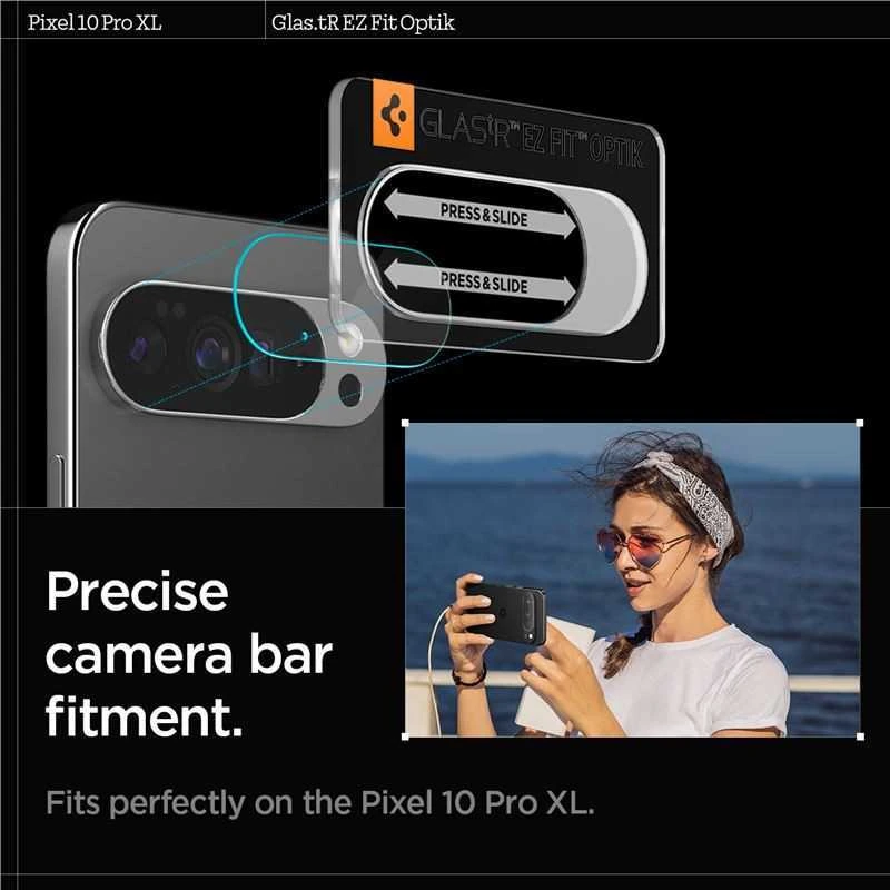 „SPIGEN OPTIK GLAS.TR“ KAMEROS APSAUGINIAI DĖKLAI, 2 VNT., „GOOGLE PIXEL 10 PRO XL“, SKAIDRŪS