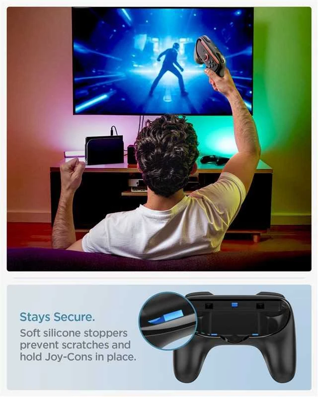 Dėklas Spigen Joy-Con Grip NS100, juodas - Nintendo Switch 2