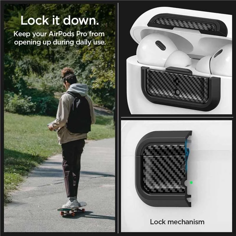 Spigen Lock Fit M, anglies - AirPods Pro (2-osios/1-osios kartos)