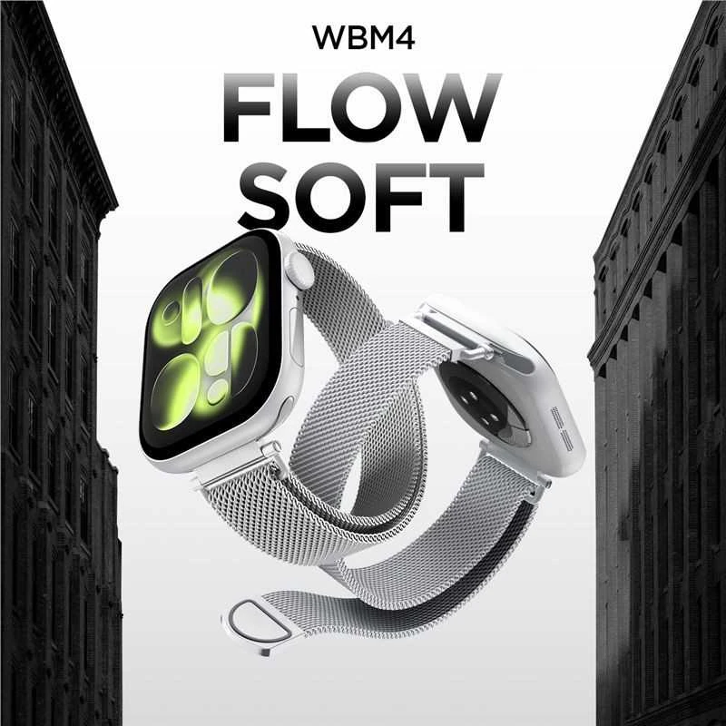 Spigen WBM4 apyrankė Apple Watch 8 / 9 / 10 / 11 / SE (40 / 41 / 42 MM) sidabro spalvos