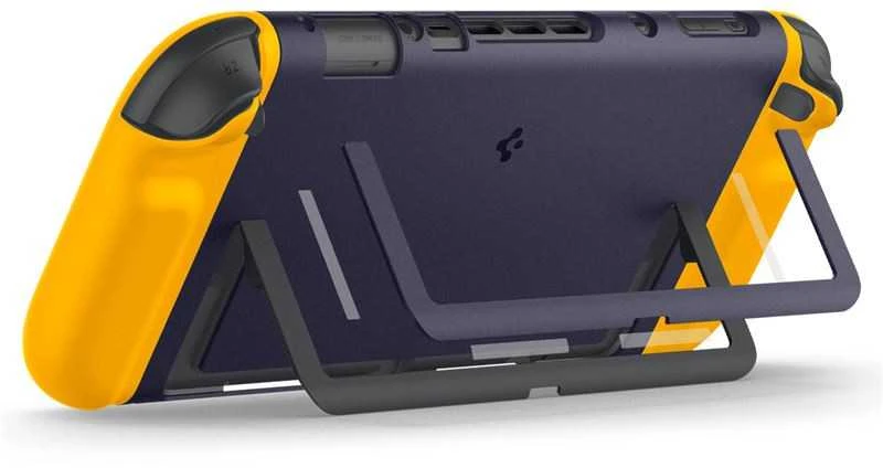 „Spigen Nano Pop“ dėklas, skirtas „Nintendo Switch 2“ – tamsiai mėlynas ir geltonas