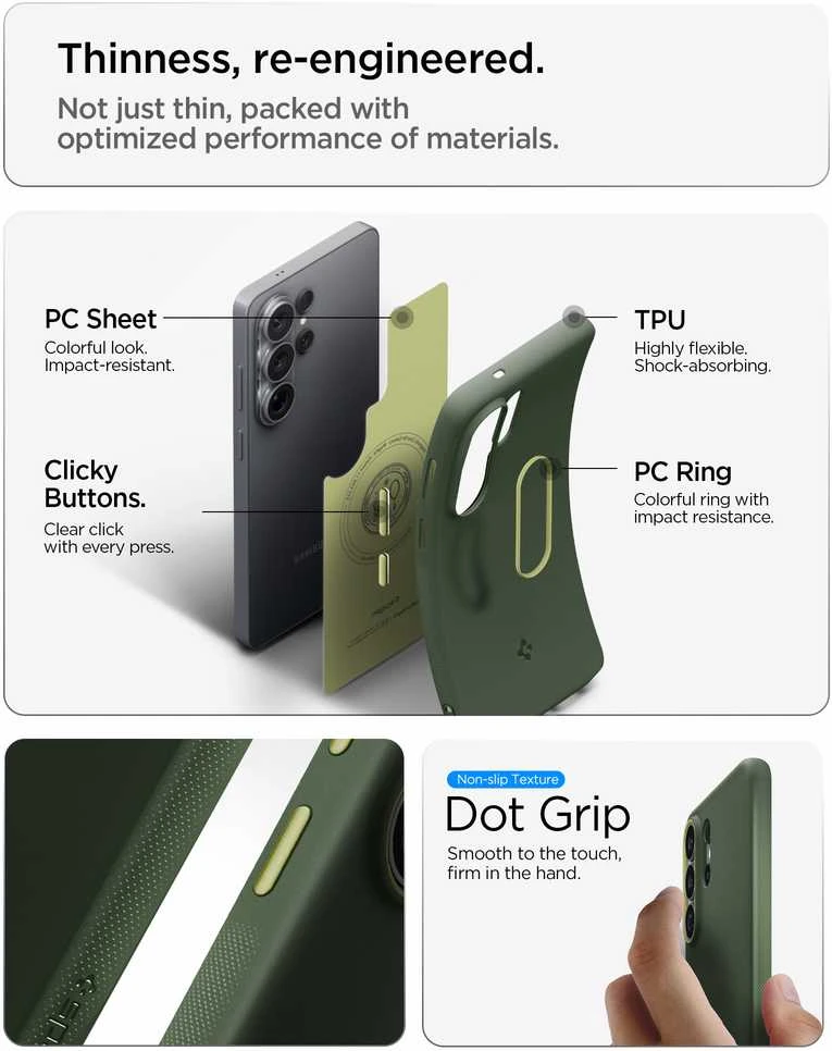 Spigen Nano POP MAG MagSafe dėklas Samsung Galaxy S26 Ultra Avo Žalias