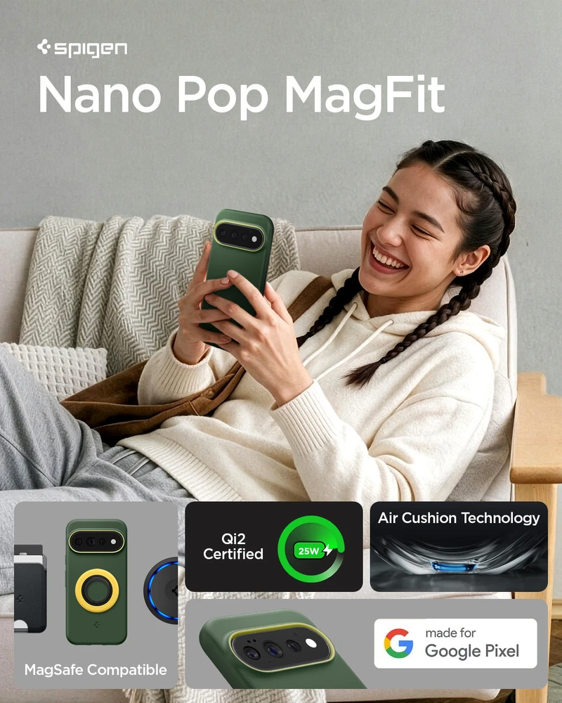 Dėklas Spigen Nano Pop MagSafe, avokado žalumo – Google Pixel 11 Pro