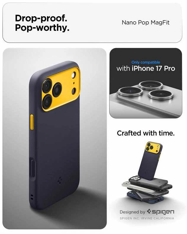 Spigen Nano Pop MagSafe dėklas skirtas Apple iPhone 17 Pro – mėlynos spalvos