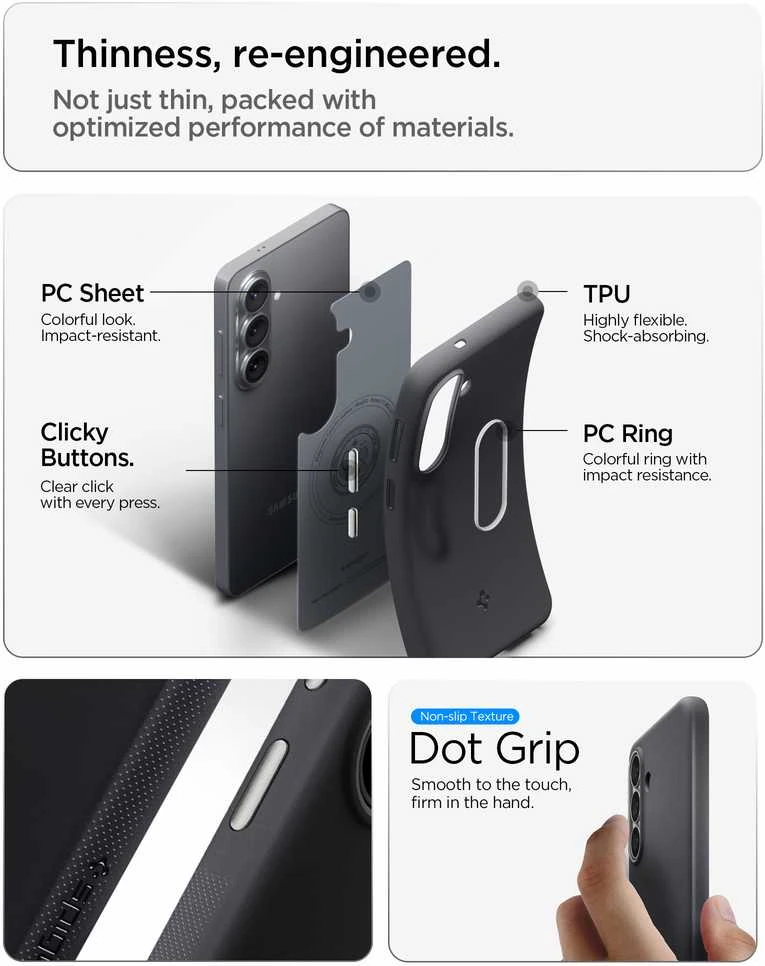 Spigen Nano POP Mag MagSafe dėklas Samsung Galaxy S26 Juodas sesame
