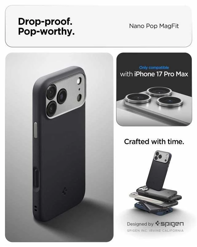 Dėklas Spigen Nano Pop MagSafe, juodas sesame - iPhone 17 Pro Max