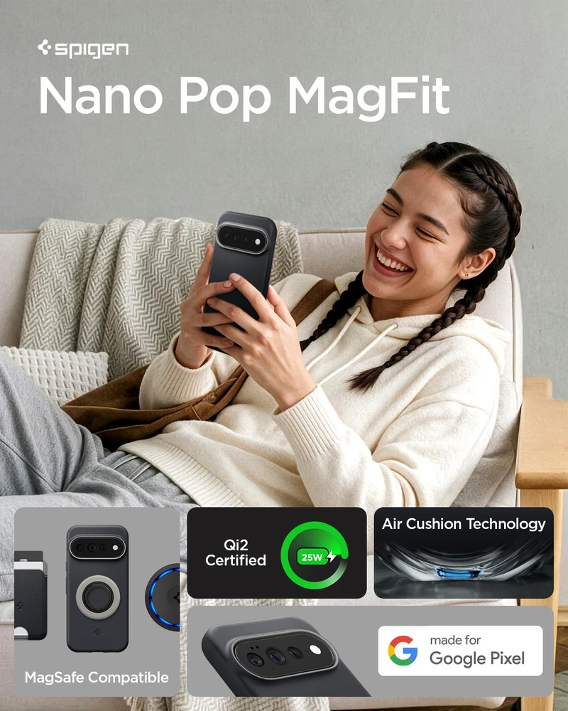 SPIGEN NANO POP MAG MAGSAFE DĖKLAS GOOGLE PIXEL 11 PRO XL Juodas SESAME