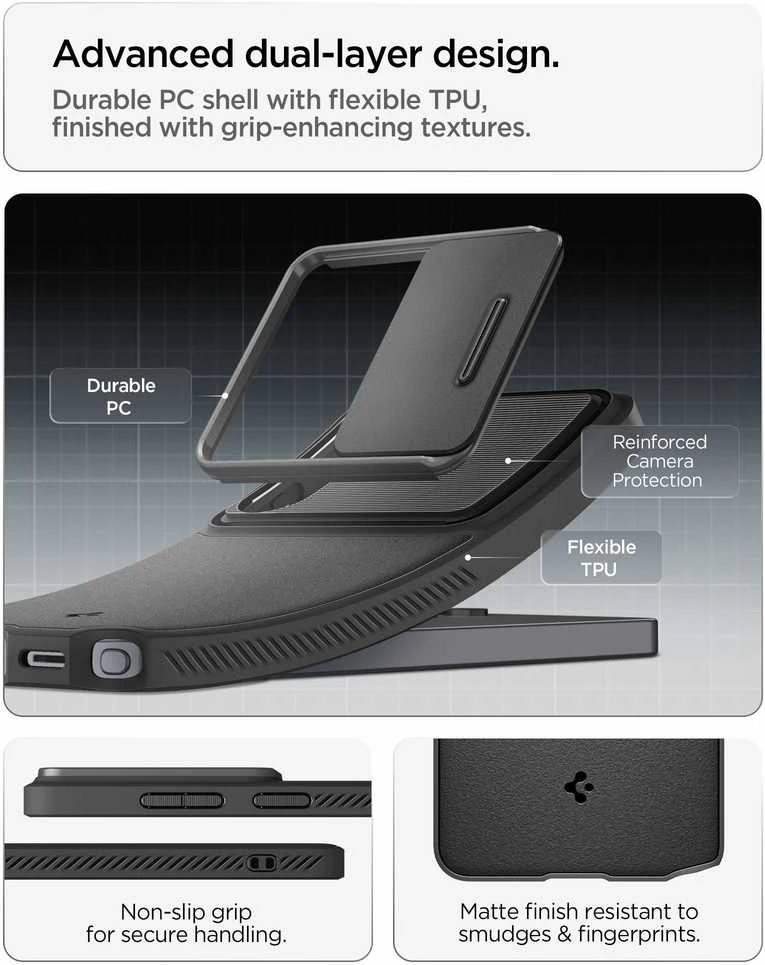 Spigen Optik Armor dėklas skirtas Samsung Galaxy S26 Ultra – juodos spalvos