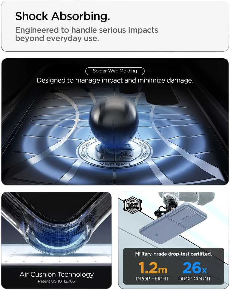 Spigen Optik Armor dėklas skirtas Samsung Galaxy S26 Ultra – mėlynos spalvos