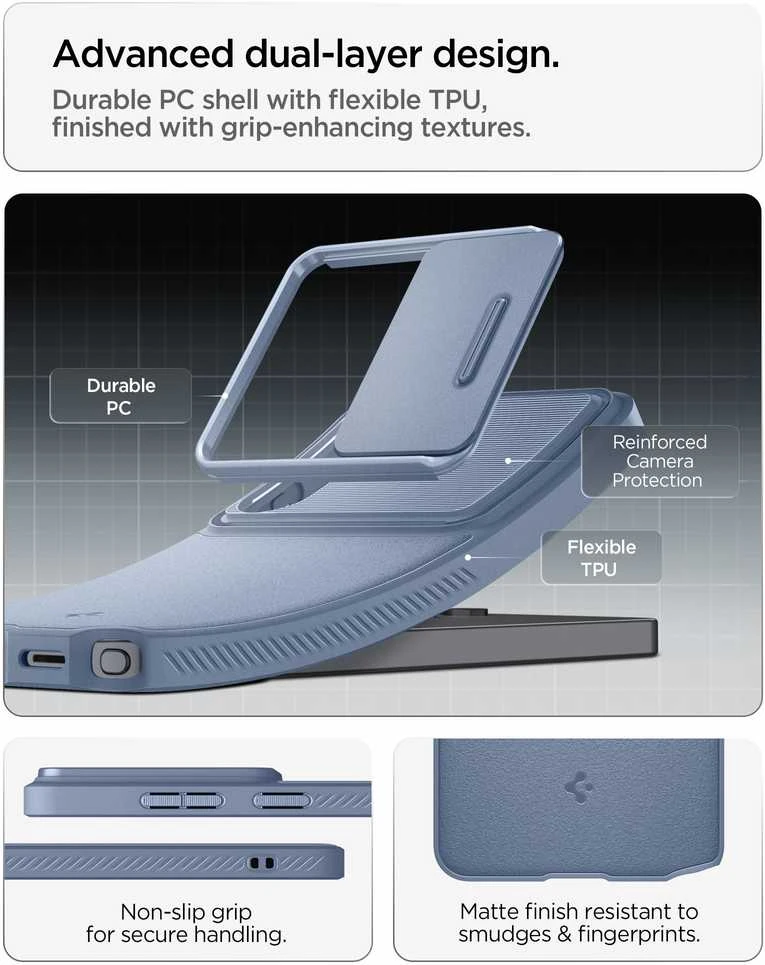 Spigen Optik Armor dėklas skirtas Samsung Galaxy S26 Ultra – mėlynos spalvos