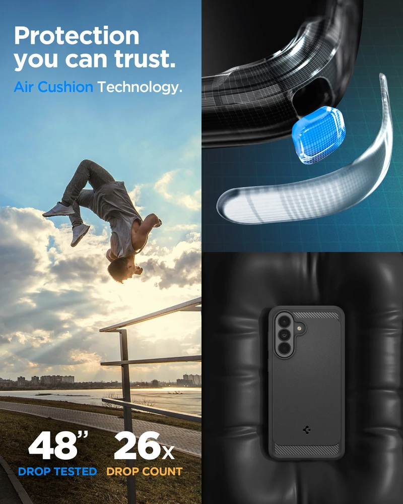 Dėklas Spigen Rugged Armor Galaxy A37 5G matte juodas