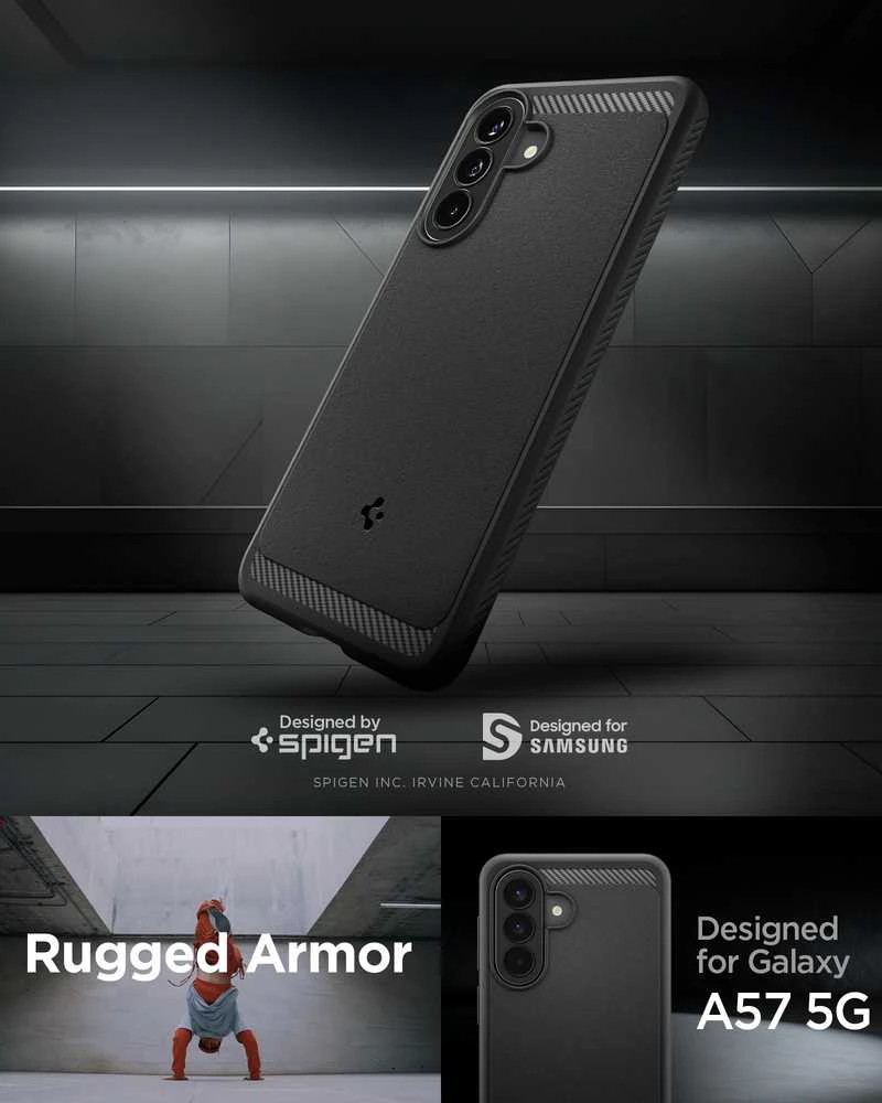 Dėklas Spigen Rugged Armor Galaxy A57 5G matte juodas