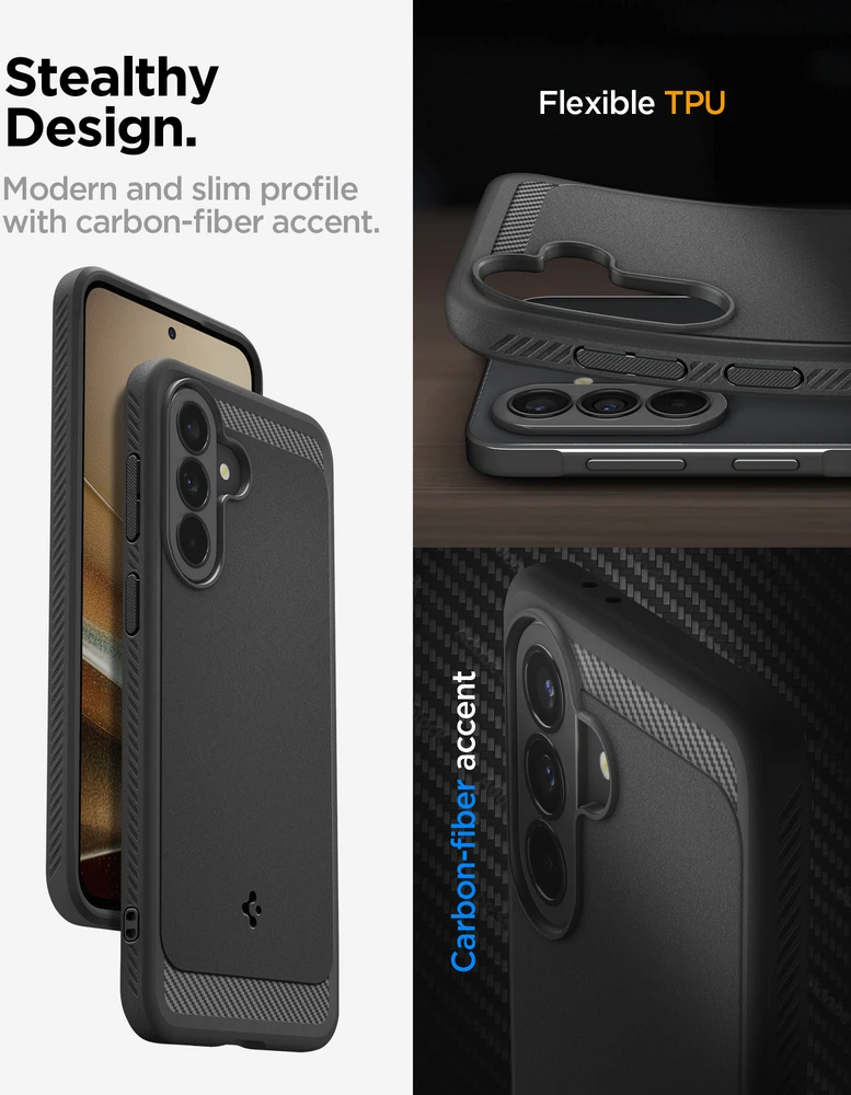 Dėklas Spigen Rugged Armor Galaxy A37 5G matte juodas