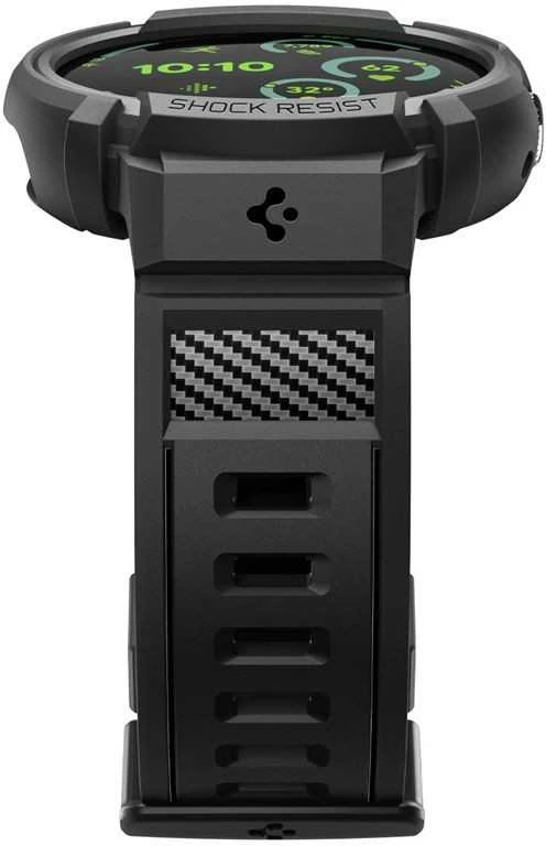 „Spigen Rugged Armor Pro + Stand“, matinis juodas - „Google Pixel Watch 4 45mm“