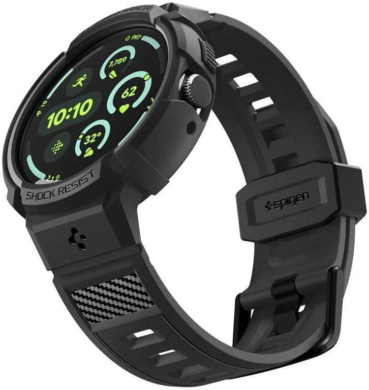 „Spigen Rugged Armor Pro + Stand“, matinis juodas - „Google Pixel Watch 4 45mm“