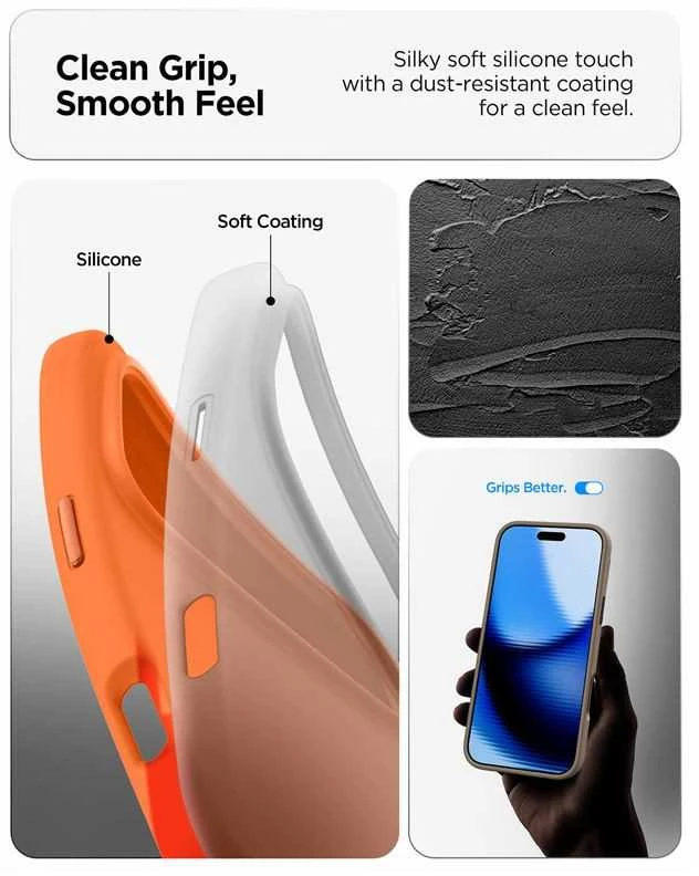 Spigen Silicone Fit Mag MagSafe dėklas, skirtas iPhone 17 Pro Max - Oranžinis