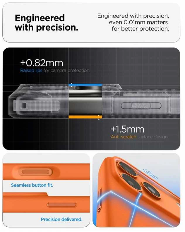 Spigen Silicone Fit Mag MagSafe dėklas, skirtas iPhone 17 Pro Max - Oranžinis