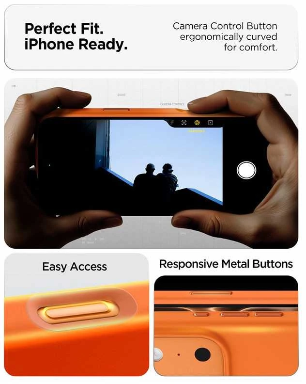 Spigen Silicone Fit Mag MagSafe dėklas, skirtas iPhone 17 Pro Max - Oranžinis