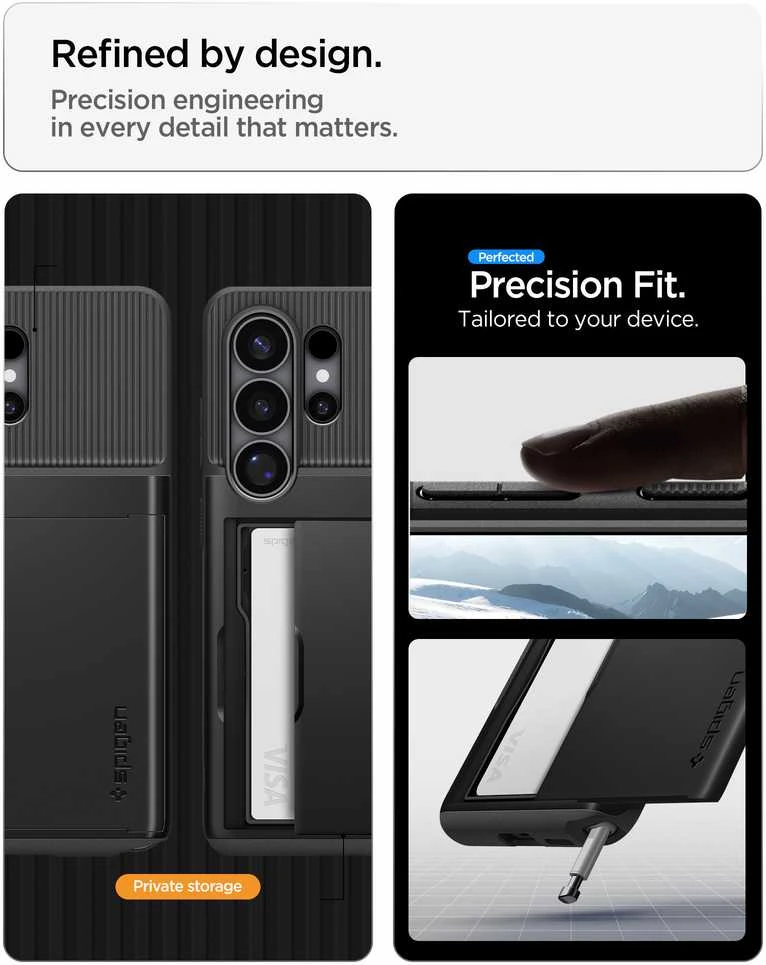 Spigen Slim Armor CS dėklas Samsung Galaxy S26 Ultra juodos spalvos