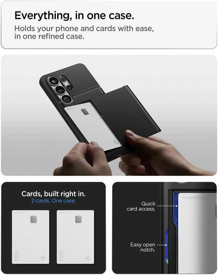 Spigen Slim Armor CS dėklas Samsung Galaxy S26 Ultra juodos spalvos