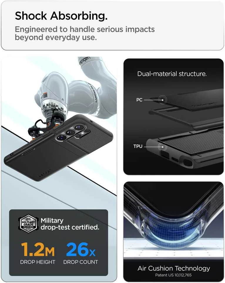 Spigen Slim Armor CS dėklas Samsung Galaxy S26 Ultra juodos spalvos
