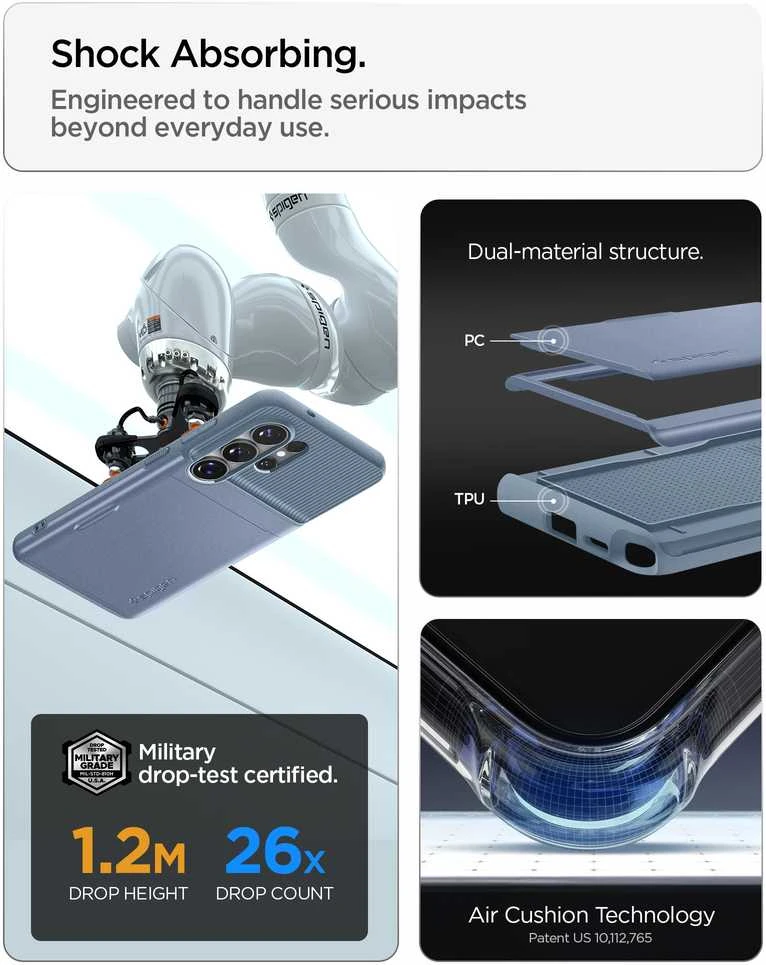 Dėklas „Spigen Slim Armor CS“, šviesus mėlynas - „Samsung Galaxy S26 Ultra“