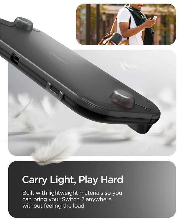 Dėklas Spigen Thin Fit 360, frost juodas - Nintendo Switch 2