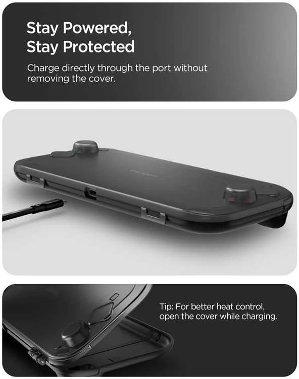 Dėklas Spigen Thin Fit 360, frost juodas - Nintendo Switch 2
