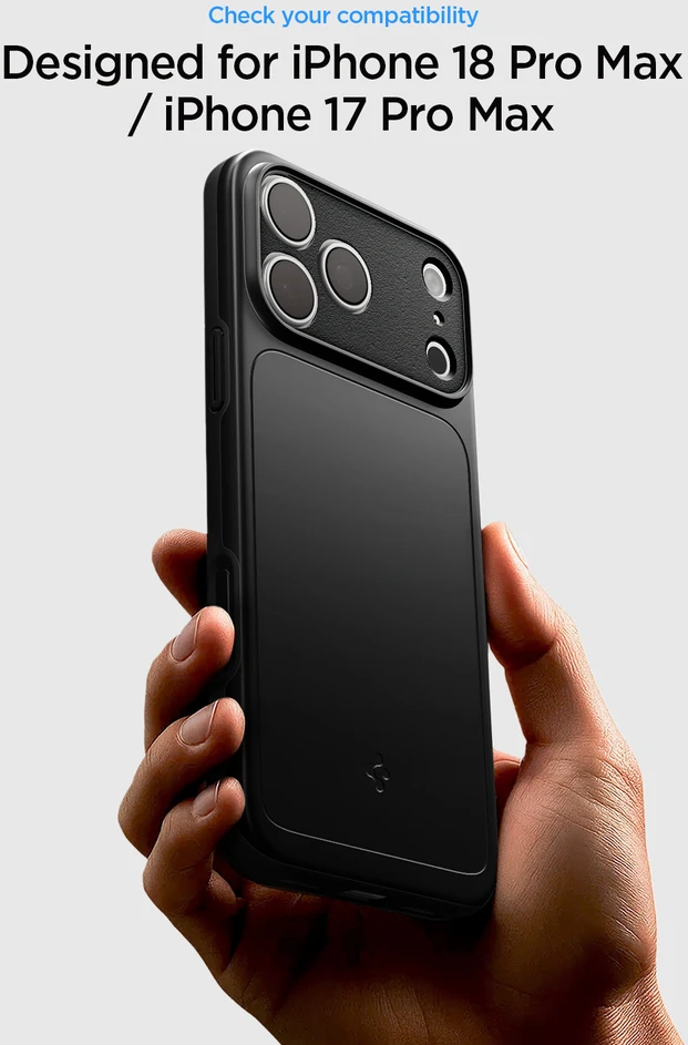 Dėklas Spigen Thin Fit MagSafe iPhone 17 Pro Max / 18 Pro Max juodos spalvos