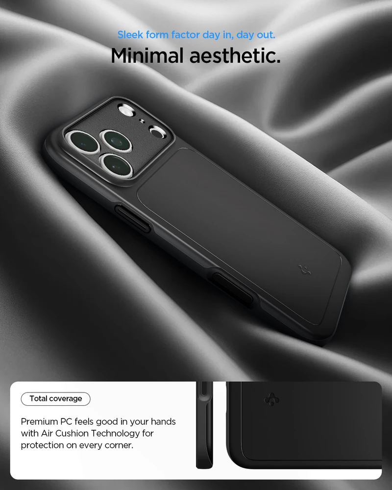 Dėklas Spigen Thin Fit MagSafe iPhone 17 Pro Max / 18 Pro Max juodos spalvos