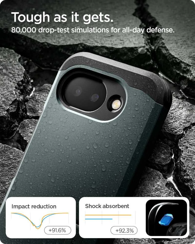 Dėklas Spigen „Tough Armor MagSafe“, „Abyss“ žalias – „Google Pixel 10a“