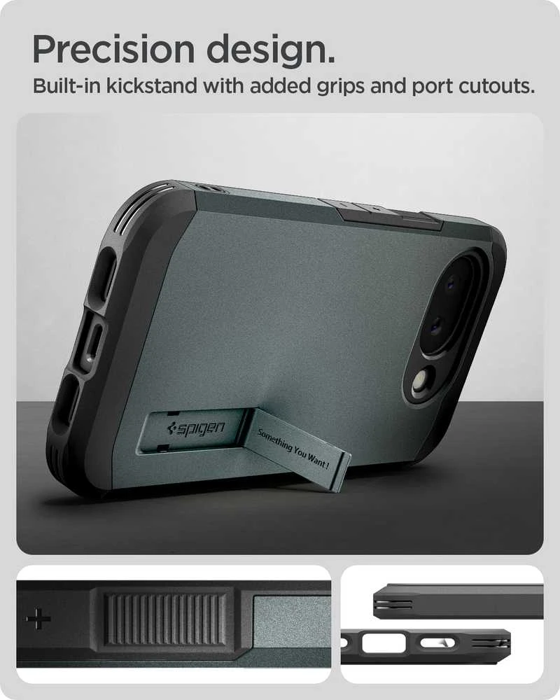 Dėklas Spigen „Tough Armor MagSafe“, „Abyss“ žalias – „Google Pixel 10a“