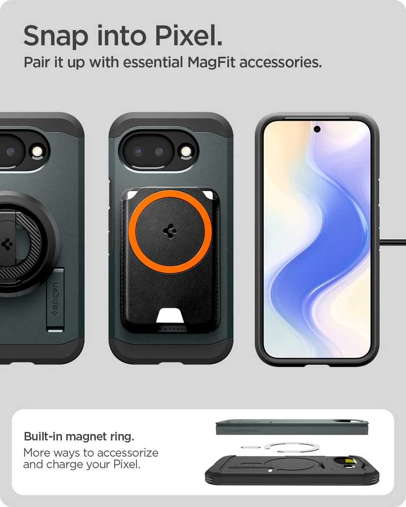 Dėklas Spigen „Tough Armor MagSafe“, „Abyss“ žalias – „Google Pixel 10a“
