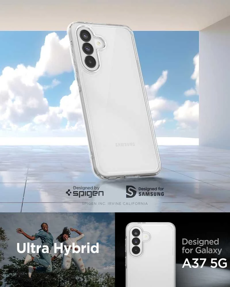 Dėklas „Spigen Ultra Hybrid Galaxy A37 5G“ krištolo skaidrumo