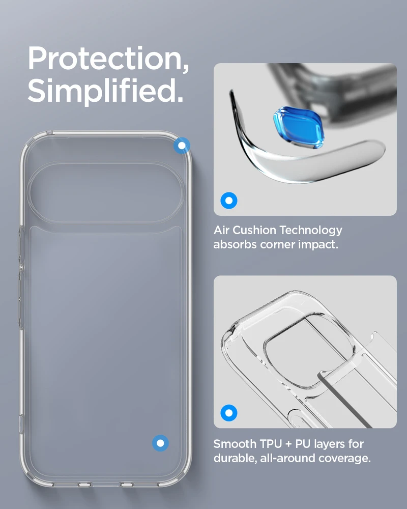 SPIGEN ULTRA Hybrid GOOGLE PIXEL 11 skaidrus dėklas