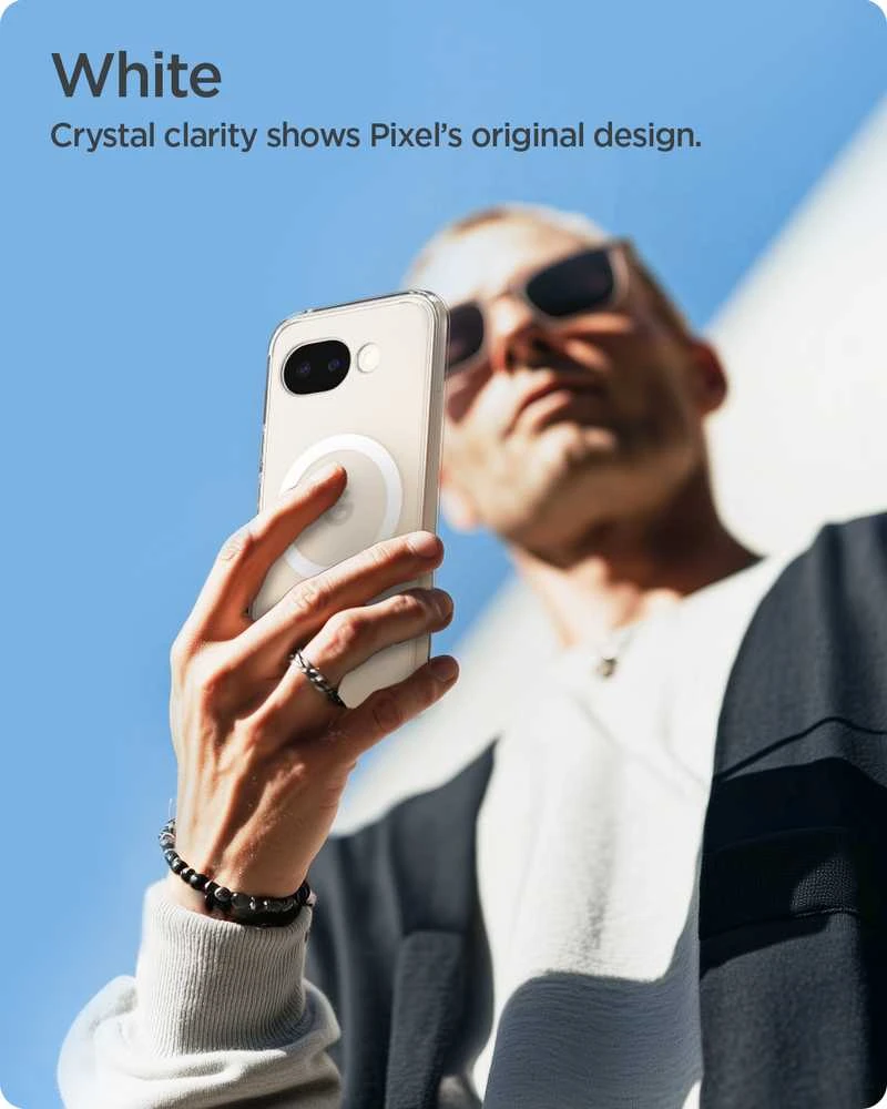 Dėklas Spigen Ultra Hybrid MagSafe, clear baltas - Google Pixel 10a